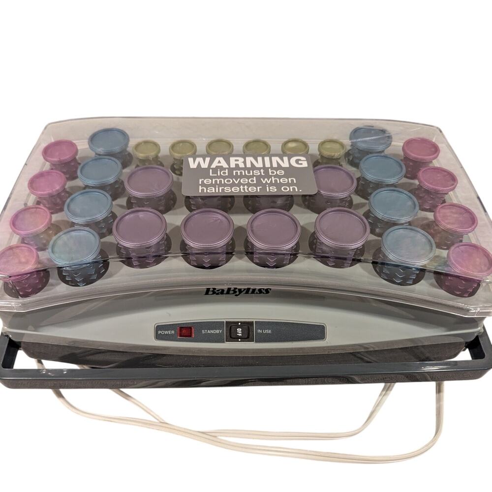 Babyliss pro Ceramic Ionic 30 Hot Rollers Curler Set with 10 White Clips Tested